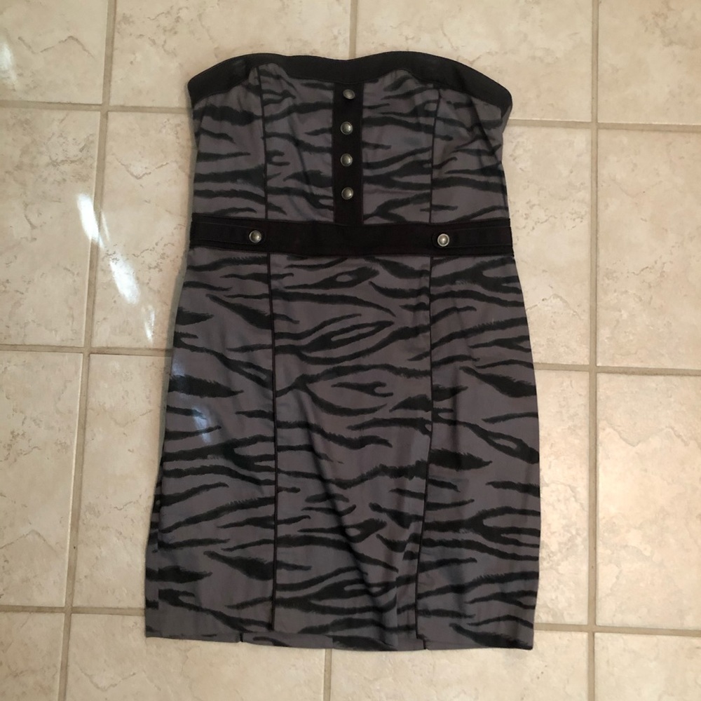H&M Vegas Strapless Zebra Print Dress NWT 12